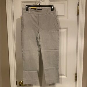 Hilary Radley Gray Striped Ankle Pants